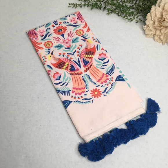 Paper Source Other - Paper Source Bird Print Tassel Trim Tea Towel